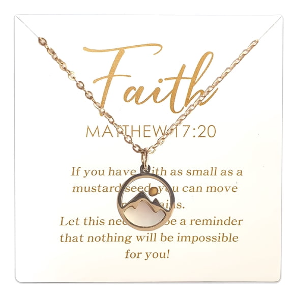 DESIGNICE 2026 New Mustard Seed Necklace for Women Christian Gifts Move Mountains Shell Necklaces Mothers Valentines Day Gifts Faith Jewelry for Church,Prayer,Daily Wear,Special Occasions
