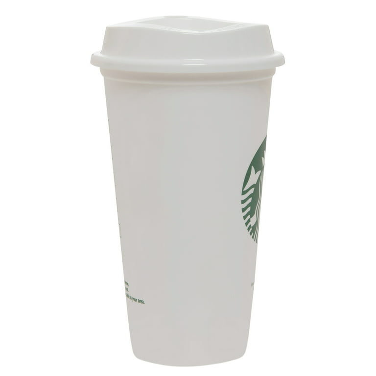 Starbucks 16 Ounce White Reusable Cups, 6 Count
