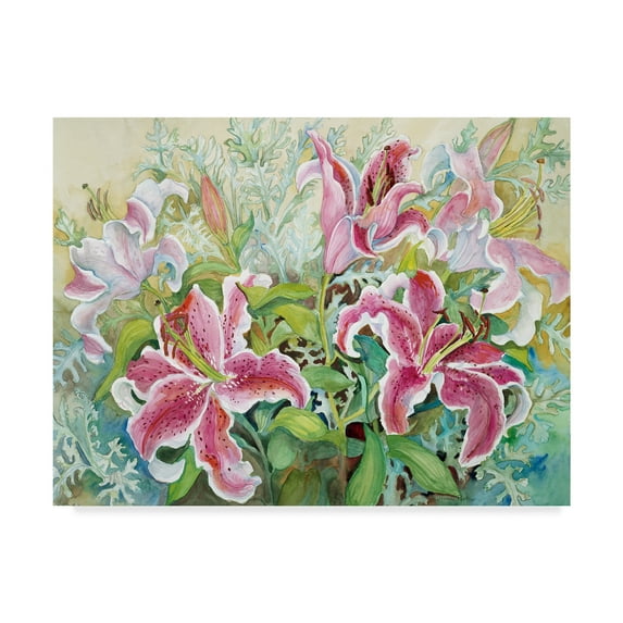 Trademark Fine Art 'Stargazer Lilies' Canvas Art by Joanne Porter