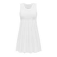 thumbnail image 1 of Womens Dresses Fashion Summer New Solid Color Women'S Round Neck Lace Sleeveless Dress Pleated Skirt, 1 of 6
