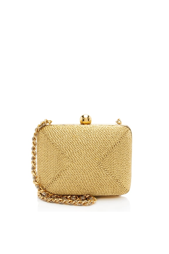Pre-Owned Chanel Vintage Woven Coco Mark Clamshell Shoulder Bag