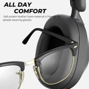 iKF Solo Over-Ear Wireless Headphones Noise Cancelling Bluetooth 5.4 Smart App Control 35ms Low Latency Support Wired Wireless Hi-Res Audio 130 Hours Playtime (Black)