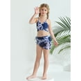 thumbnail image 4 of Usaibhir Girls Swimsuit 3 Piece Bathing Suits Criss Cross Bikini Set with Cover Up Skirts Girls' Swimwear 8-14 Years, 4 of 8