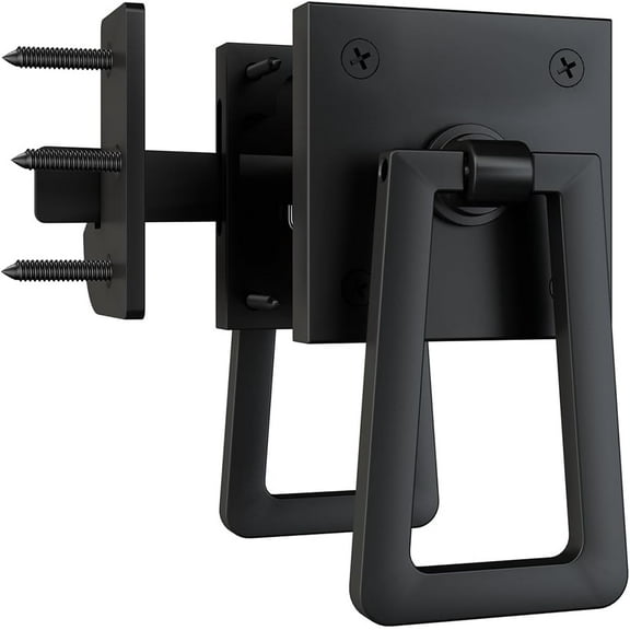 Double Side Gate Latch, Heavy Duty Gate Latches,Black Gate Latch for Outdoor Fence, Wooden Gates, Pool Gate, Backyard, Garden