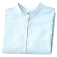thumbnail image 3 of Camisa De Mujer Blusa Casual De Manga Larga Con Botones De Color Sólido, Azul Cielo, M seitruly  AP001197-08B, 3 of 7