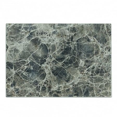 

Marble Print Cutting Board Ceramic Style Grunge Scratches Formless Lines and Cracks Art Decorative Tempered Glass Cutting and Serving Board Small Size Tan Beige Dark Taupe by Ambesonne