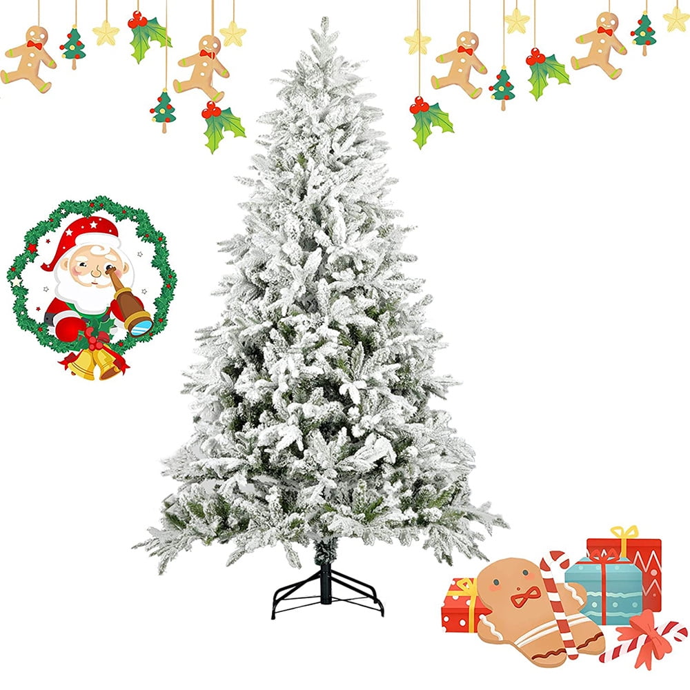 SEGMART 7FT Flocked Christmas Tree with 1100 Tips, Artificial Snow