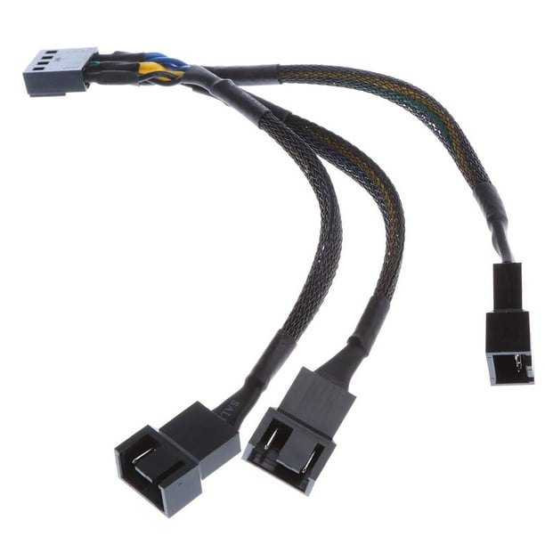 1 piece 15cm Splitter Computer Fan Cable de Alimentación Black Sleeved