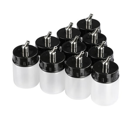 Yescom 10 Pcs Plastic Airbrush Bottles Dual Action Jars Painting Cup 22