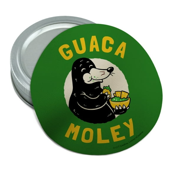 Guaca Moley Mole Eating Guacamole Funny Humor Round Rubber Non-Slip Jar Gripper Lid Opener