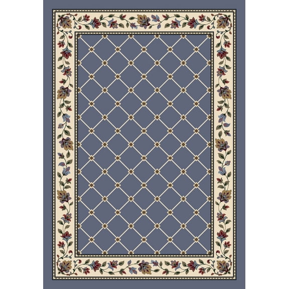 Milliken Signature Area Rug SYMPHONY LAPIS Symphony 07000 Petals Bulbs 7' 7" x 7' 7" Rectangle