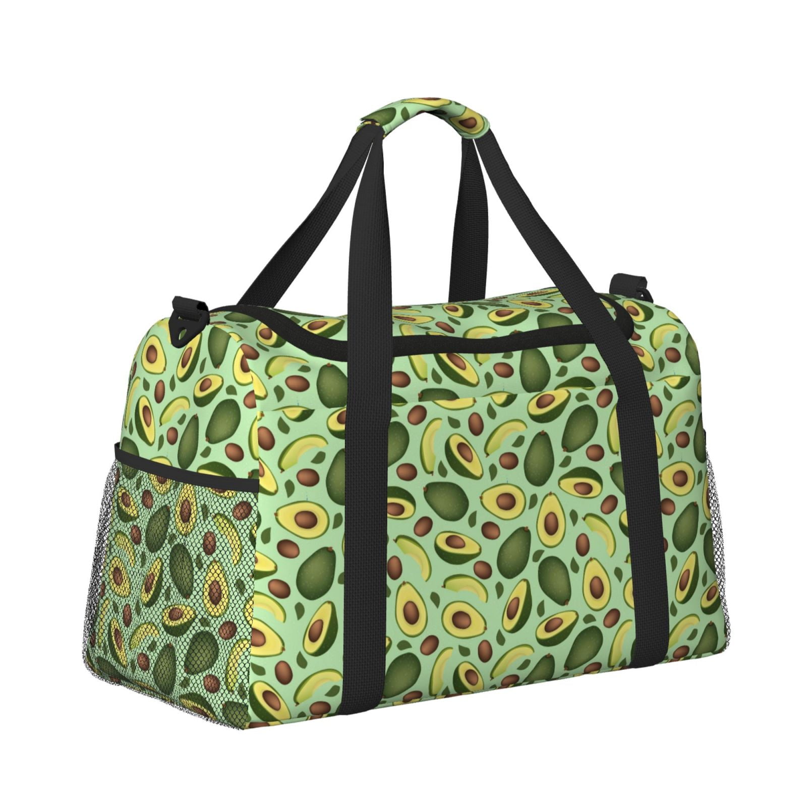 Fuzoiu Avocado With Seeds Print Travel Duffle Bag,Carry On Tote Bags,Duffel Bag,Sport Gym Bag, Hospital Bag for Labor and Delivery, Overnight Bag,Luggage Bag