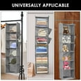 thumbnail image 6 of LINFANG 6 Shelf Hanging Closet Organizer, Hanging Storage Shelves with 2 Side Pockets and 2 Hooks, Foldable Heavy Duty Hanging Closet Dresser for Clothes Bags Shoes Toys, Gray, 6 of 9