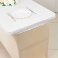 thumbnail image 6 of Balsa Circle 4 feet White Fitted Spandex Rectangular Table Top Cover Wedding Catering Home Dining Party, 6 of 8