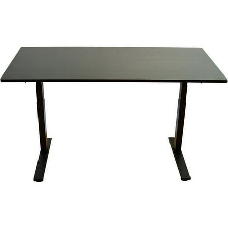 UPC: 0712038310210 | RISE UP dual motor electric standing desk 48×30  black bamboo desktop premium ergonomic adjustable height sit stand up home office computer desk table motorized powered modern furniture small standup