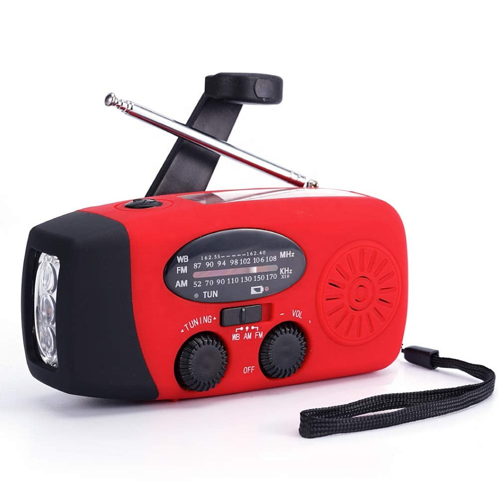 Portable Emergency Weather Radio - Hand Crank, Self Powered, AM/FM/NOAA