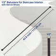 thumbnail image 5 of Sidasu 15 Pack Iron Balusters Square Hollow Stair Spindles 1/2" Metal Balusters with Iron Baluster Swivel Shoes for Staircase, 5 of 6