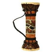 Exotic Wooden Hand Carved Double Sided Drum Djembe Home Decor Gift Wood Decoration Handcrafted Accent Decorative