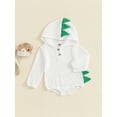 thumbnail image 3 of Nygoyerh Girls Boys Dinosaur Romper 3M 6M 12M 18M 24M Long Sleeve Serrated Edge Bodysuit Casual Jumpsuit Newborn Infant Clothing for Fall, 3 of 7
