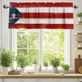 thumbnail image 2 of Puerto Rico Valances for Windows, 42 x 12in, Flag Patriot Vintage Wooden Board Text Rod Pocket Kitchen Valance Curtain Light Filtering Window Treatments for Living Room Bedroom, 1 Panel, 2 of 7