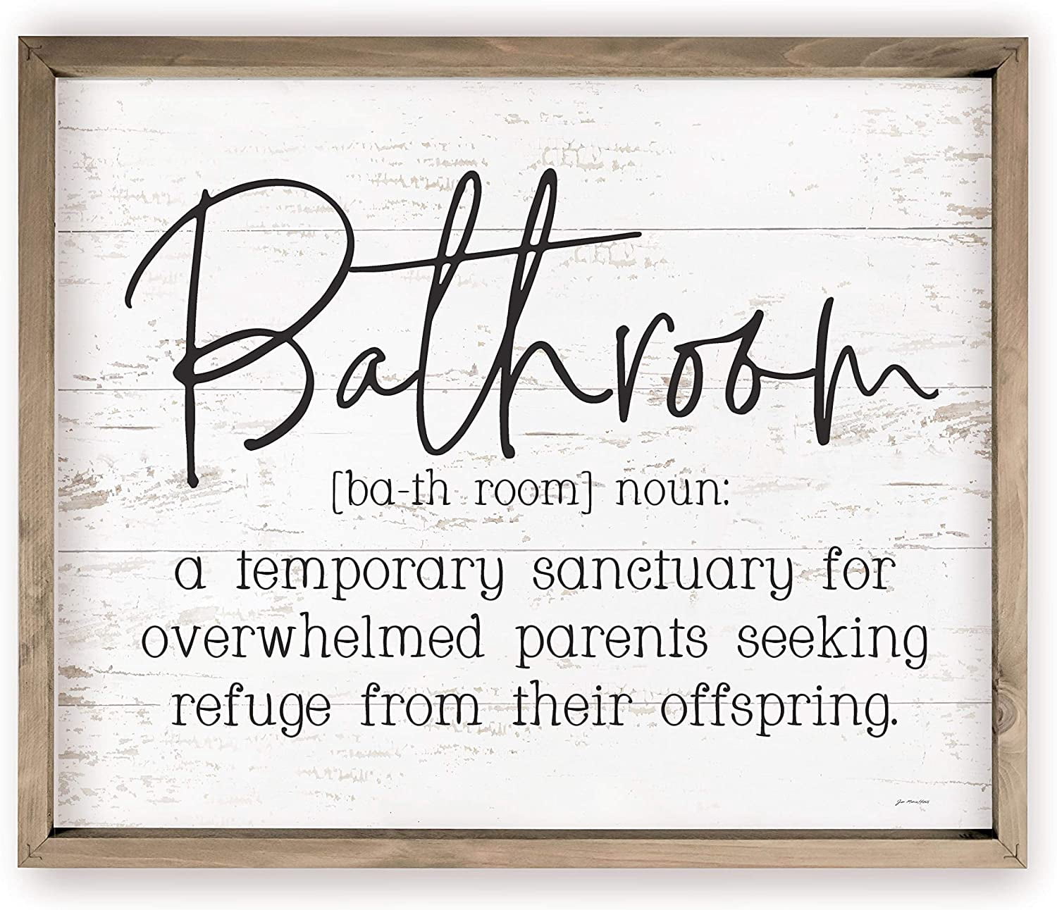 Bathroom A Temporary Sanctuary Rustic Wood Wall Sign 12x15 (Frame ...