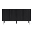 thumbnail image 3 of CorLiving Lysander Engineered Wood Fluted Sideboard with 4 Doors and 4 Shelves, Black, 3 of 12