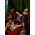 thumbnail image 2 of Lorenzo Lotto 11x14 Gold Ornate Wood Frame and Double Matted Museum Art Print Titled - Madonna and Child with the Saints John the Baptist, Francis of Assisi, Joseph and Catherine of Alexandria (1, 2 of 4