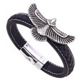 thumbnail image 2 of Fiudx Pulsera de Piel de Vaca de Águila Tejida a Mano, Pulsera de Acero Inoxidable para Hombres y Mujeres, 2 of 5