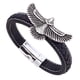 thumbnail image 2 of Pulsera para mujer, regalos para mujer Pulsera de piel de vaca de águila tejida a mano Pulsera de acero inoxidable para hombres y mujeres Pulsera de racimo, 2 of 5
