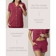 thumbnail image 5 of Kindred Bravely Clea Maternity Pajamas & Postpartum Lounge Sets for Women, Short Sleeve Nursing Pajamas (Deep Berry, X-Large), 5 of 6