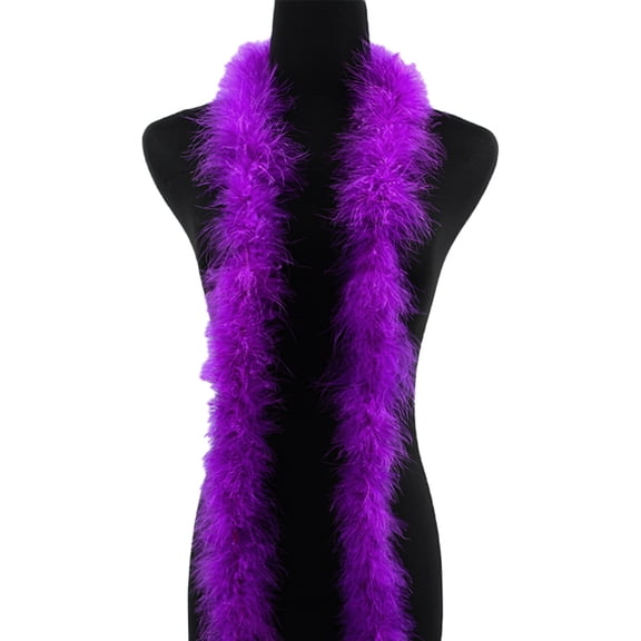 Zhuge 1Pcs 2 Yards Dark Purple Fluffy Feather Scarf, DIY Crafts & Sewing Trim for Wedding, Party, Christmas & Home Decor