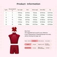 thumbnail image 5 of Haitryli Kids Girls Cheerleading Outfits Athletic Rhinestone Crop Top with Shorts and Headwear Yoga Costume Burgundy 10, 5 of 5