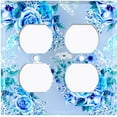 thumbnail image 3 of Metal Light Switch Plate Outlet Cover Colorful Rose Leaves Wallpaper ROS046, 3 of 13