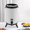 thumbnail image 3 of BIBABLYKE 6L Large Capacity Stainless Steel Milk Teas Bucket Insulated Beverages Dispenser Hot Cold Drink Container with Spigot, 3 of 8