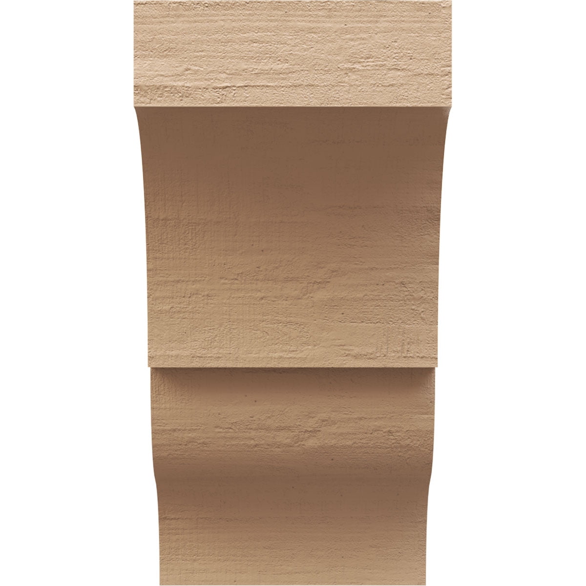 12"W x 12"D x 24"H Wide Asheboro Rough Cedar Woodgrain TimberThane Corbel, Primed Tan