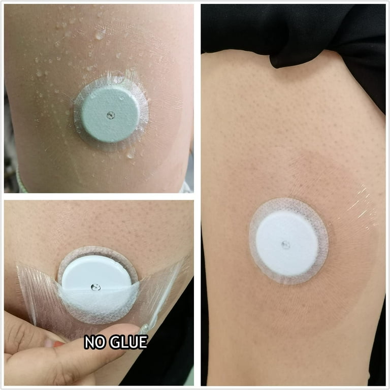 60Pack Libre Sensor Covers Latex-Free Medical Adhesive Patches for Libre 2/3 Precut CGM Tape with No Glue on The Center Waterproof and Strong Stick