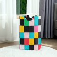 thumbnail image 6 of Yayeee Freestanding Laundry Hamper with Handle Collapsible Large Storage Basket for Clothes, Blue Checkered Pattern, 6 of 7