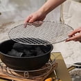 thumbnail image 3 of Mosiee Grille de Barbecue Ronde 27Cm en Acier Inoxydable avec Filet, Charbon Électrique, Gaz, Extérieur, 3 of 9