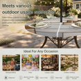thumbnail image 6 of Round Outdoor Tablecloth with Umbrella Hole and Zipper, Brown Grey Vintage Tablecloth with Elastic Waterproof, Retro Farmhouse Elegant Pastoral Patio Table Covers for 31" - 35" Picnic Pool Tables, 6 of 9