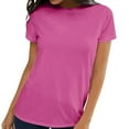 thumbnail image 6 of WTXUE Women'S T-Shirts Womens Short Sleeve Round Neck Shirts Summer Saving Top Basic Tee, Hot Pink Small, 6 of 9