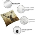 thumbnail image 4 of Shangniulu  Antler Throw Pillow Cushion Cover, Whitetail Deer Fawn in Wilderness Stag in Countryside Rural Hunting Theme, Decorative Square Accent Pillow Case, 18" X 18", Sand Brown, 4 of 6