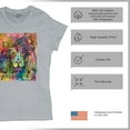 thumbnail image 4 of Tee Hunt Dean Russo Colorful Lion Head T-Shirt Wild Life King Roar Women's T-Shirt Tee, Gray, 3X-Large, 4 of 5