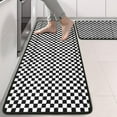 thumbnail image 2 of Kitchen Rugs Sets Of 2,Black and White Small Checkered Pattern Anti Fatigue Kitchen Mat Rugs Non Slip Washable,Decorative Kitchen Floor Mats for Kitchen,Sink,Laundry,17"x47"+17"x47", 2 of 5