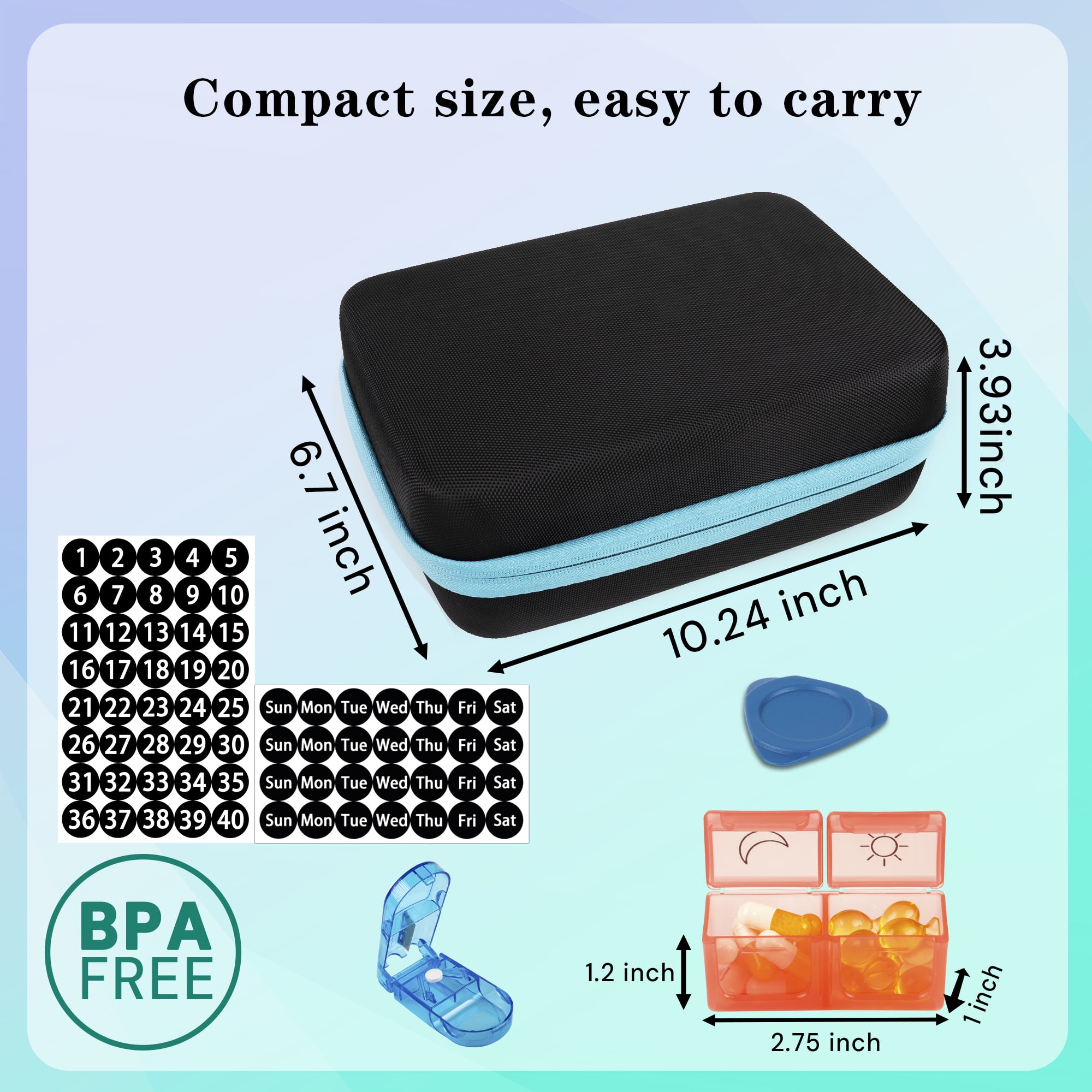 BEFUNZL Monthly Pill Organizer 2 Times a Day, Medicine Organizer Box with Pill Cutter 31 Days Pill Holder