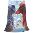 thumbnail image 2 of Honeii Red And White Bird Couple Print Fleece Blanket - Throw Blanket for Bed, Sofa, Couch, Camping, and Travel , Microplush Ultra Soft Warm Blanket-40"x30", 2 of 7