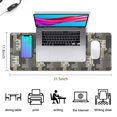 thumbnail image 5 of Long Mouse Pads for Desk,Brown Checkered Geometric and Floral Desk Mats on Top Of Desks, Desk Mouse Pad Extra Large with 3mm Non-Slip Base and Stitched Edge for Gaming,Work,Home 31.5"x11.8", 5 of 5