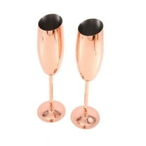 Set of 2 Stainless Steel Champagne Wine Flutes Glasses Gold Unbreakable Shatterproof