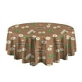 thumbnail image 5 of Brown Highland Cow Flower Grass Pattern Round Tablecloth 60"x60",Wrinkle Wipeable Table Cloth for Kitchen Dining Room Picnic Patio Party, 5 of 6