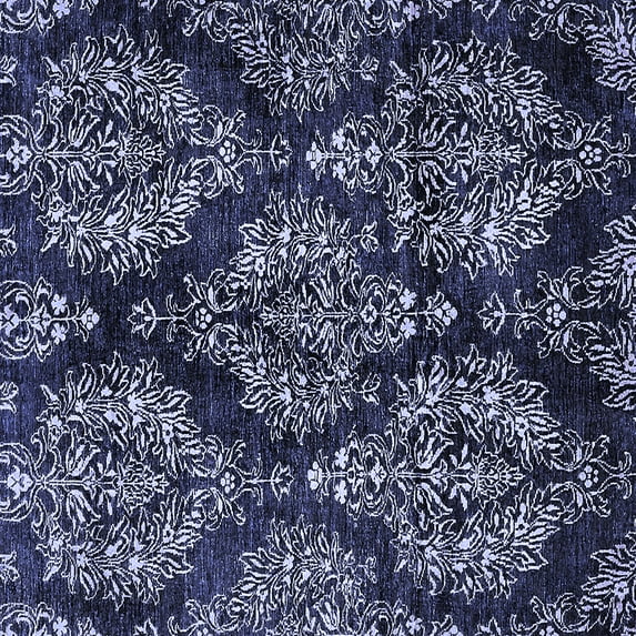 Ahgly Company Machine Washable Indoor Square Abstract Blue Modern Area Rugs, 8' Square