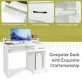 thumbnail image 4 of Pemberly Row 22 inch Wide Computer Desk Writing Study Laptop Table White, 4 of 8